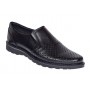 Pantofi barbati casual de vara cu perforatii - Corsa Negru Piele Naturala GKR506N